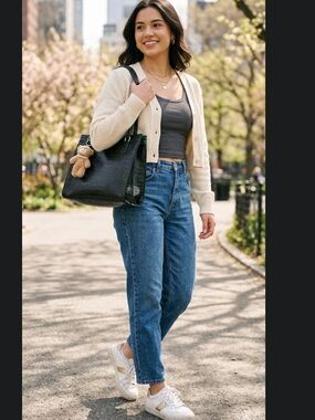 American Vintage Black Croc-Embossed Shoulder Bag